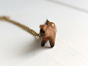 cute capybara pendant porcelain handmade