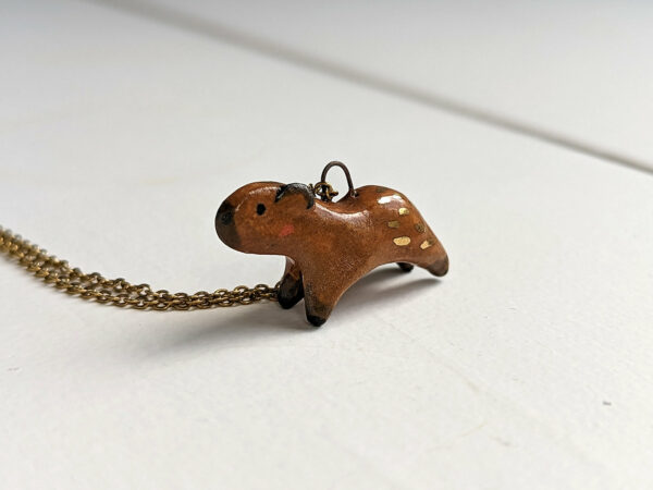 cute capybara pendant porcelain handmade