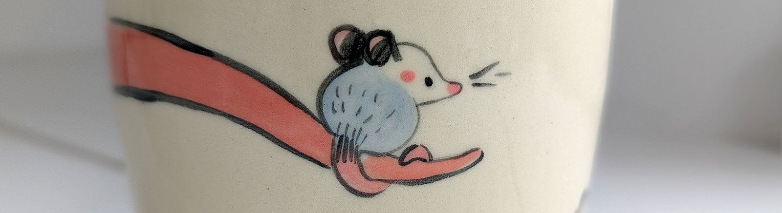 kness cute ceramics baby opossum