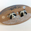 raccoon porcelain earrings