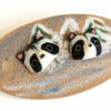 raccoon porcelain earrings