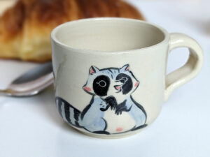 espresso cup raccoon