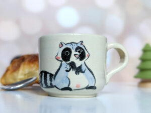espresso cup raccoon
