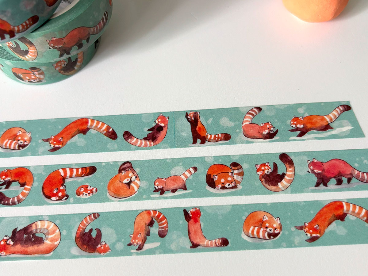 red panda washi tape