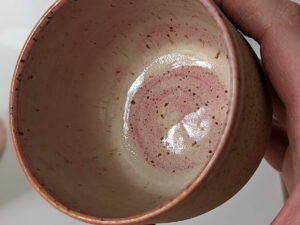 goat kid cup with pink glaze