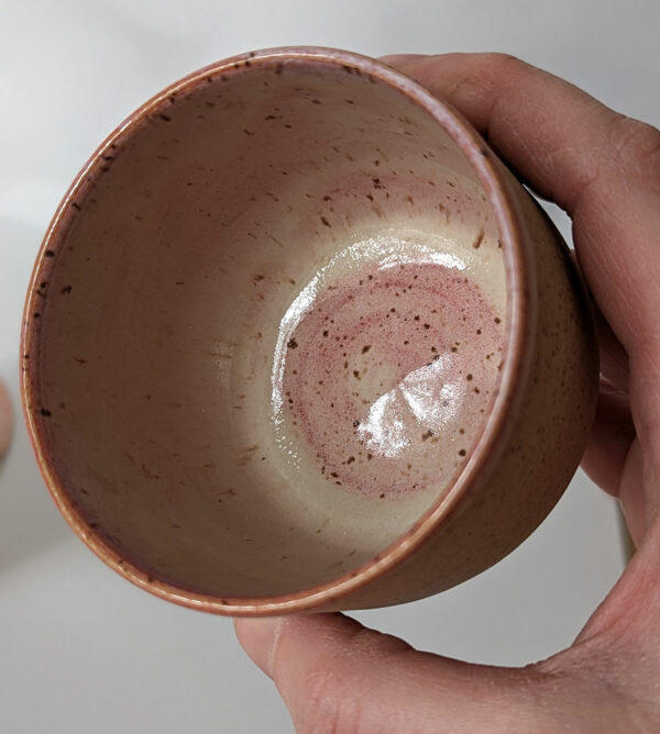 goat kid cup with pink glaze