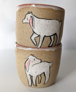 goat kid cup with pink glaze
