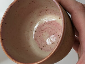 goat kid cup with pink glaze