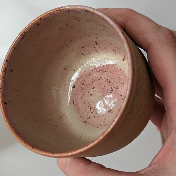 goat kid cup with pink glaze