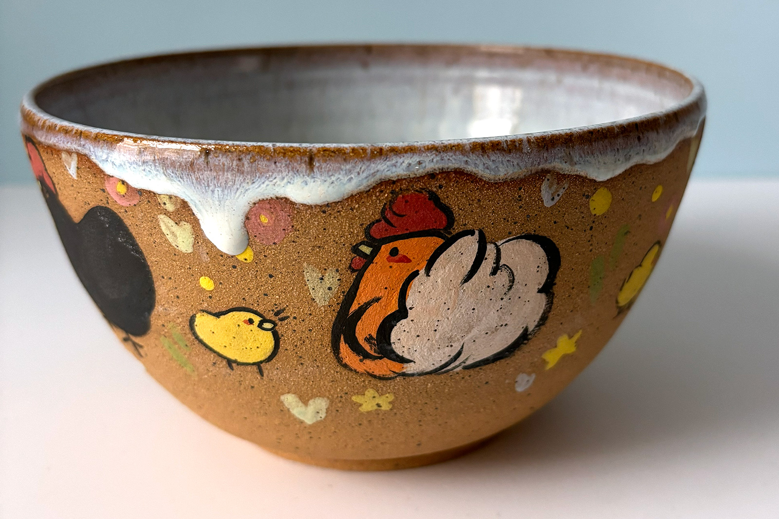 stoneware bowl chicken and chicks
