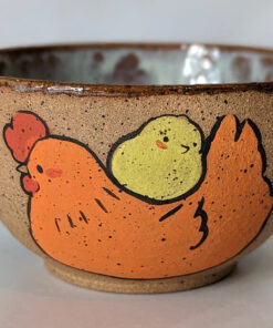 stoneware bowl chicken and chicks