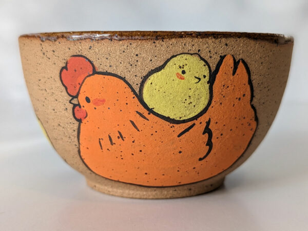 stoneware bowl chicken and chicks