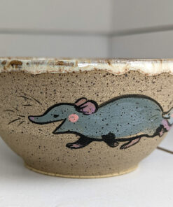CUTE SHREW FAMILY BOWL HANDMADE BY KNESS