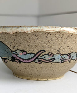 CUTE SHREW FAMILY BOWL HANDMADE BY KNESS