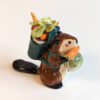 cute beaver holding vegetables figurine porcelain kness