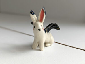porcelain figurine winged bunny