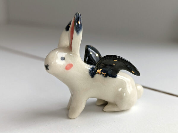 porcelain figurine winged bunny