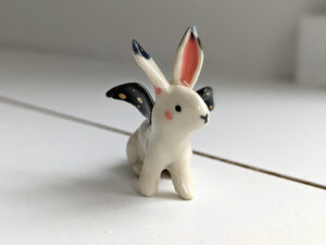 porcelain figurine winged bunny