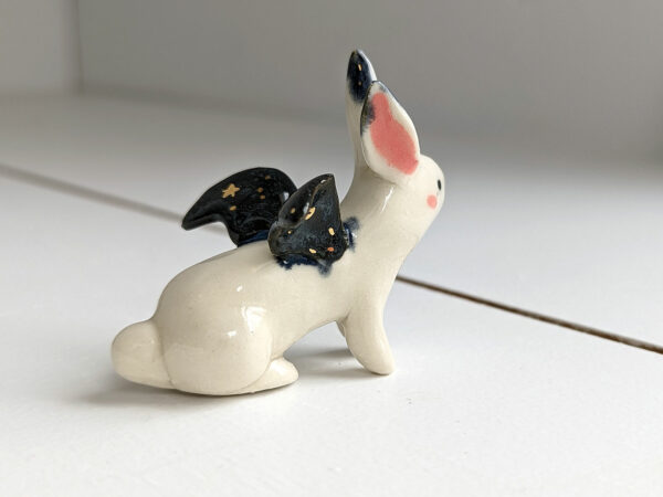 porcelain figurine winged bunny