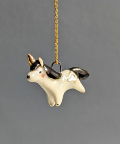 adorable inky unicorn pendant handmade by kness