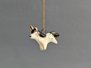 adorable inky unicorn pendant handmade by kness