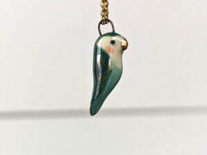 porcelain turquoise lovebird pendant cute
