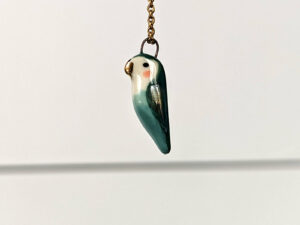 porcelain turquoise lovebird pendant cute