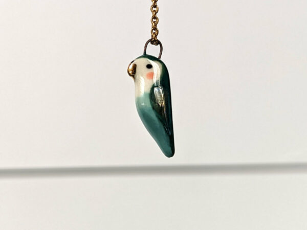 porcelain turquoise lovebird pendant cute