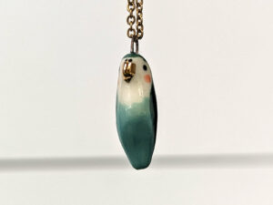 porcelain turquoise lovebird pendant cute