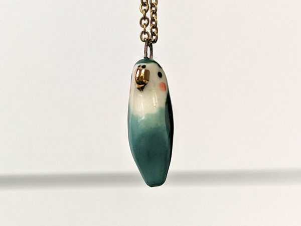porcelain turquoise lovebird pendant cute