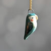 porcelain turquoise lovebird pendant cute