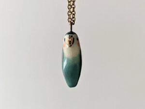 porcelain turquoise lovebird pendant cute