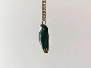 porcelain turquoise lovebird pendant cute