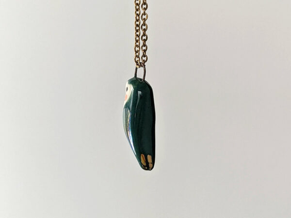 porcelain turquoise lovebird pendant cute