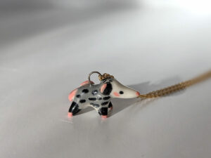 opossum pendant porcelain