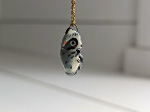 porcelain pendant cute raccoon handmade and unique
