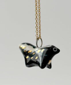 adorable skunk porcelain pendant handmade by kness