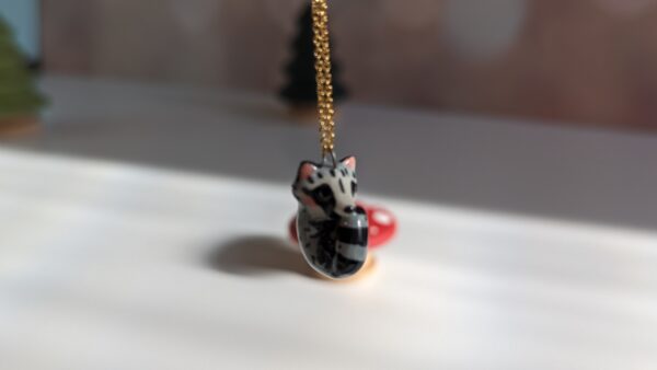 cute raccoon porcelain pendant