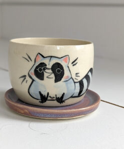 raccoon planter cute handmade