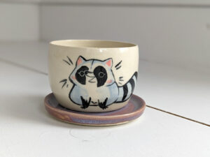 raccoon planter cute handmade