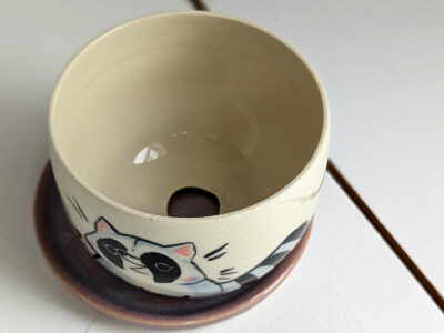 raccoon planter cute handmade