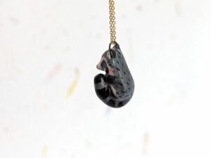cute raccoon porcelain pendant