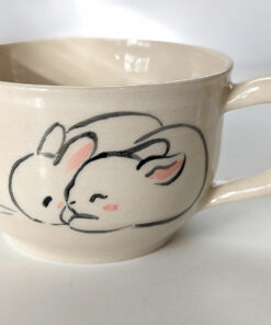 tea cup white bunnies