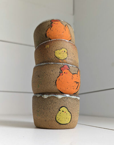 hen and chick speckled tumbler