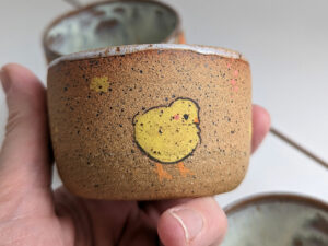 hen and chick speckled tumbler