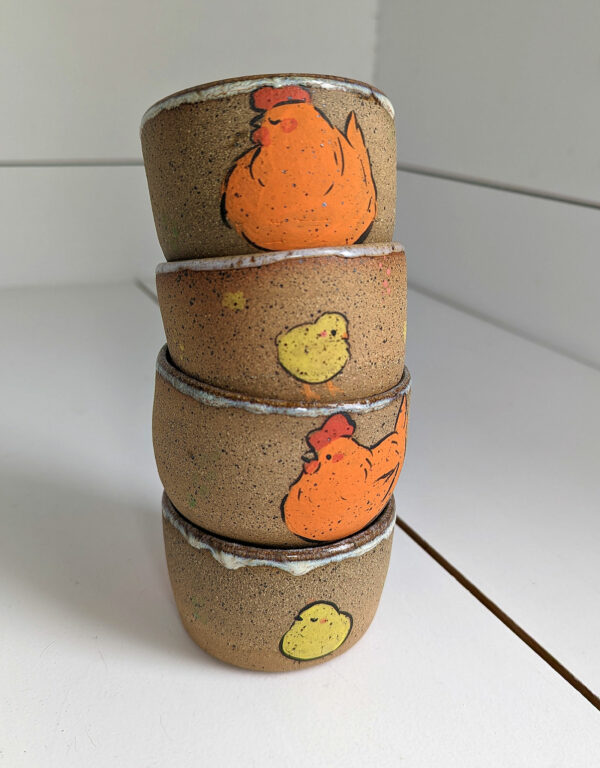 hen and chick speckled tumbler