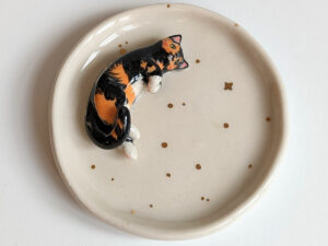 calico cat jewelry dish