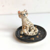 snow leopard jewelry dish