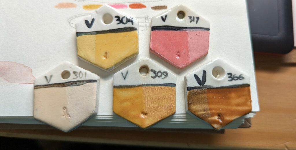 amaco underglazes test tiles 