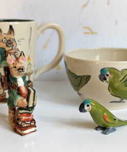 Mug, bowl and figurines